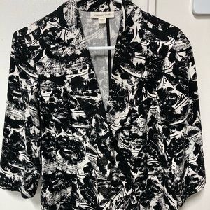 Coldwater Creek Black/White 3/4-sleeve Blazer/Jacket